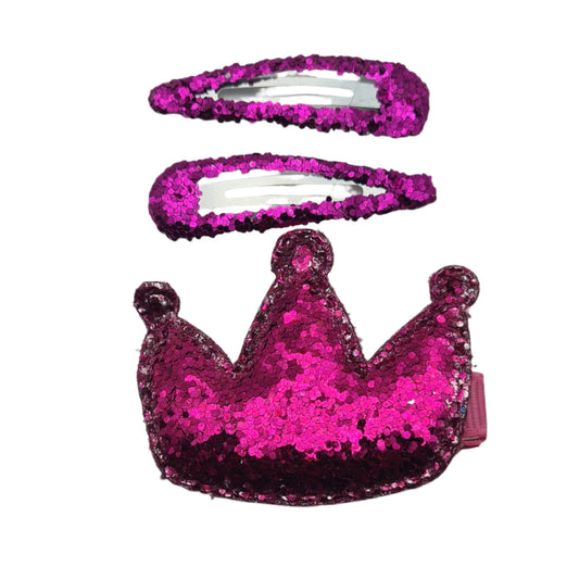 Migant Children Sequin Crown Hair Clips