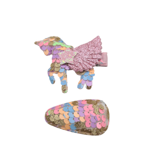 Migant Children Unicorn Glitter Hair Clips