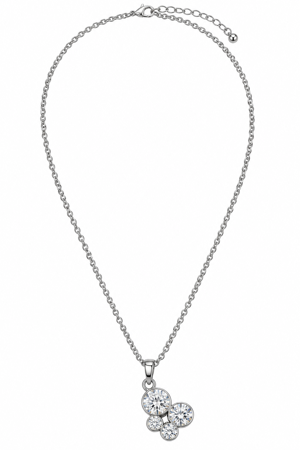 Women's silver-tone butterfly crystal pendant necklace