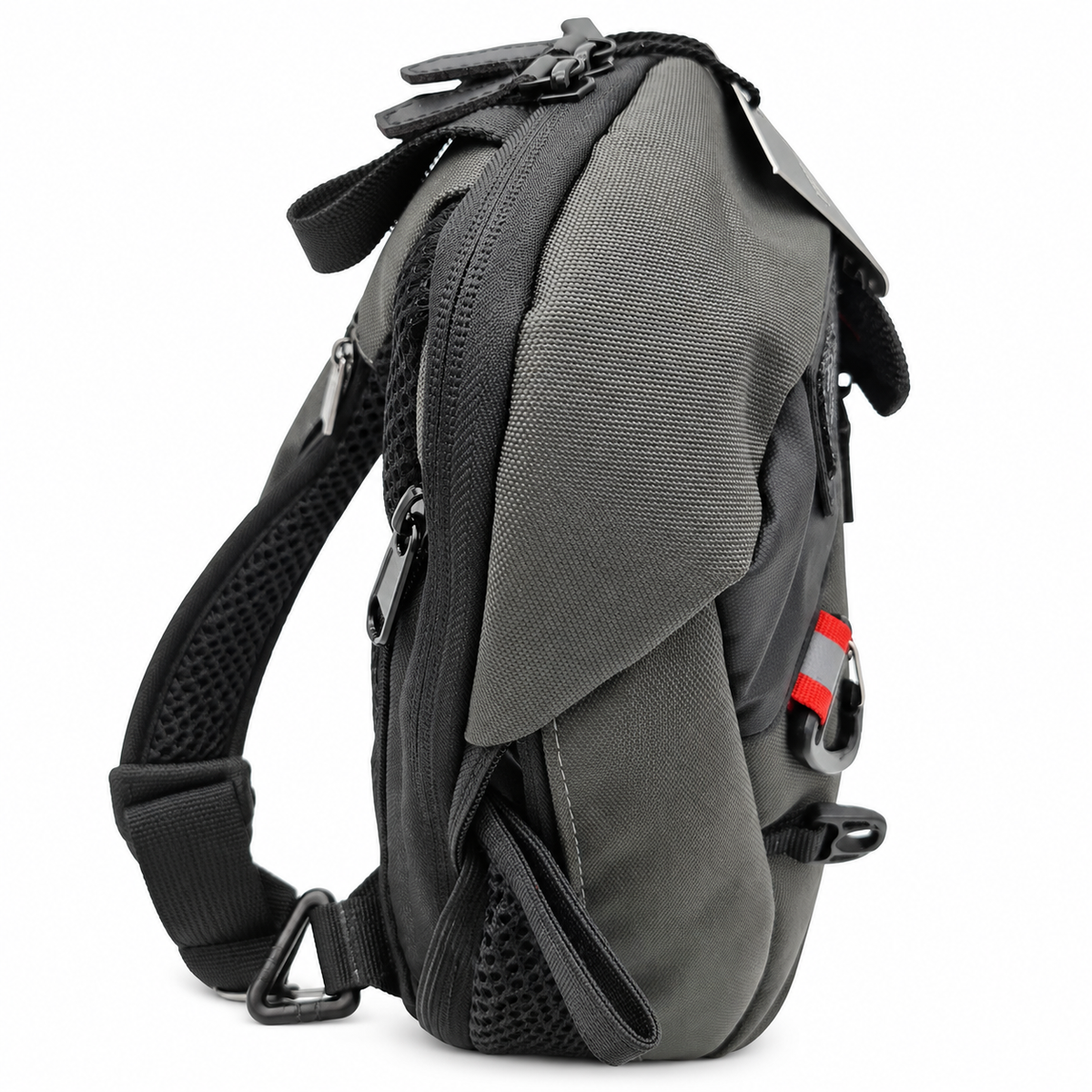 Forecast Y-70032 Gray crossbody bag opposite side view on white background
