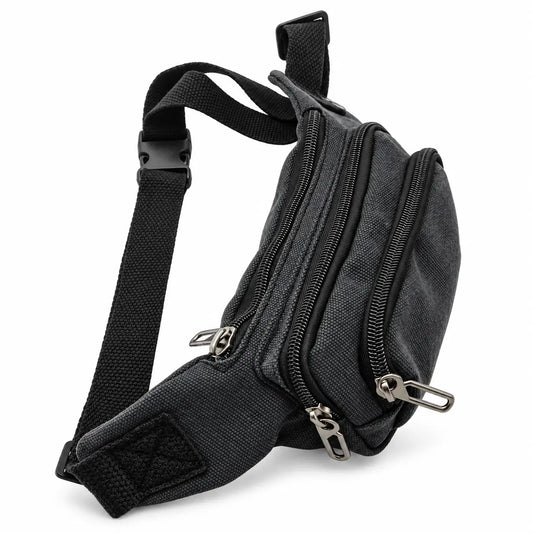 Migant black multi-zip waist bag 45-20120N, side view