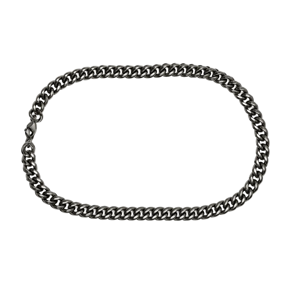 Migant men's silver stainless steel curb chain necklace