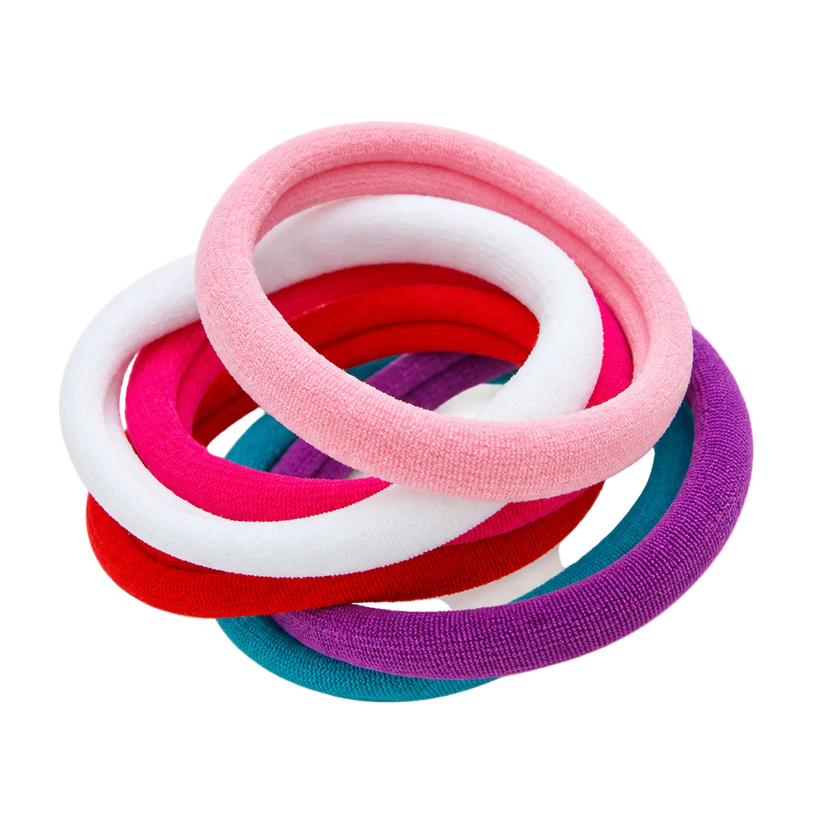 Migant soft fabric hair ties in six bright colors