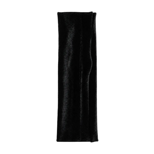 Migant women's wide soft velvet headband in black