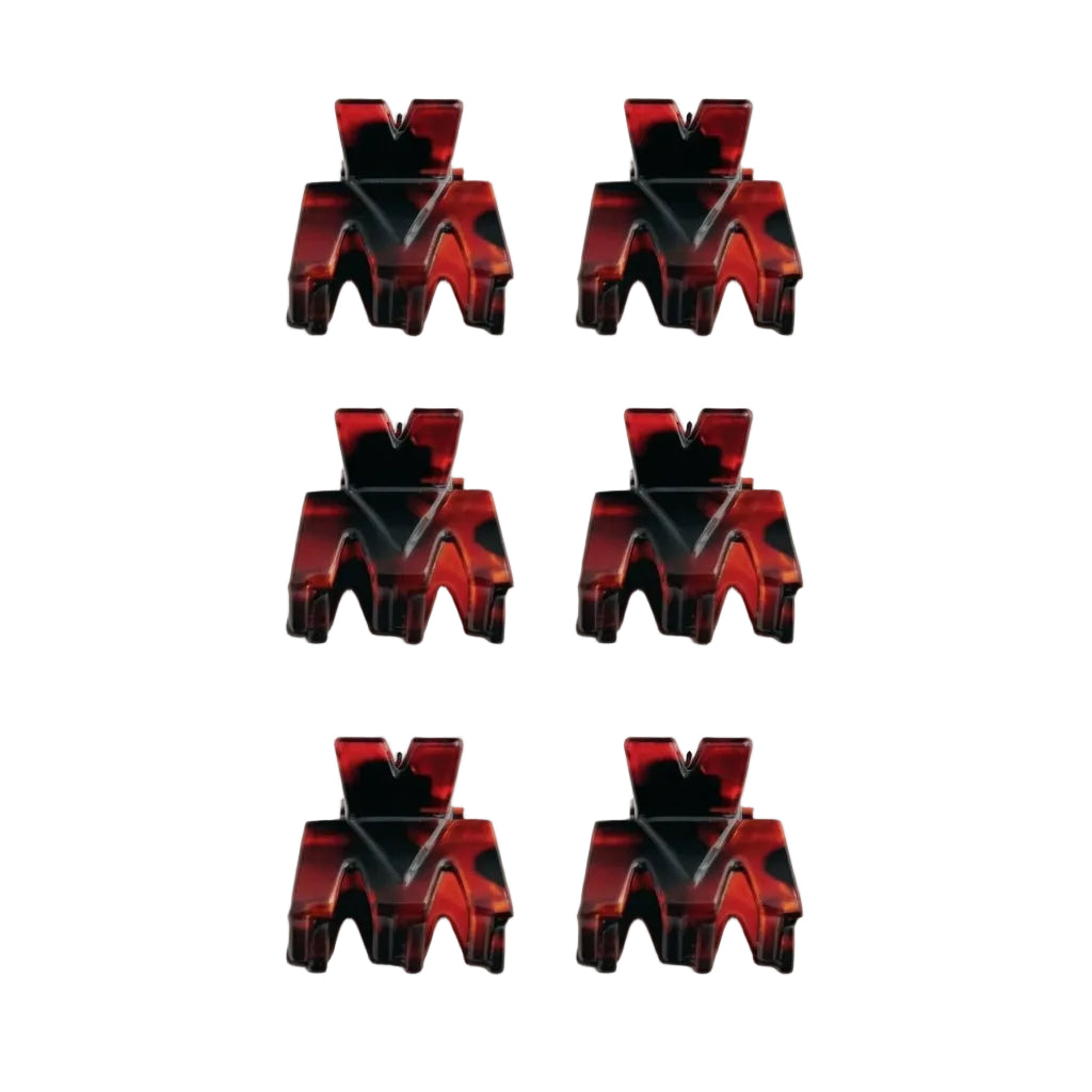 Migant Mini Pattern Hair Clips – 6 Pack, 1.5cm