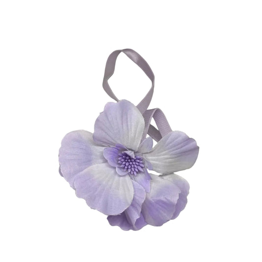 Hot Pink Flower Hair Tie with Ribbon