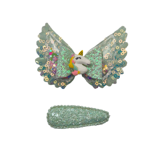 Migant Children Unicorn Sequin Bow Hair Clips