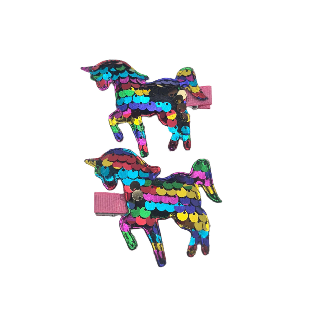 Migant Children Sequin Unicorn Pony Hair Clips – Pairs