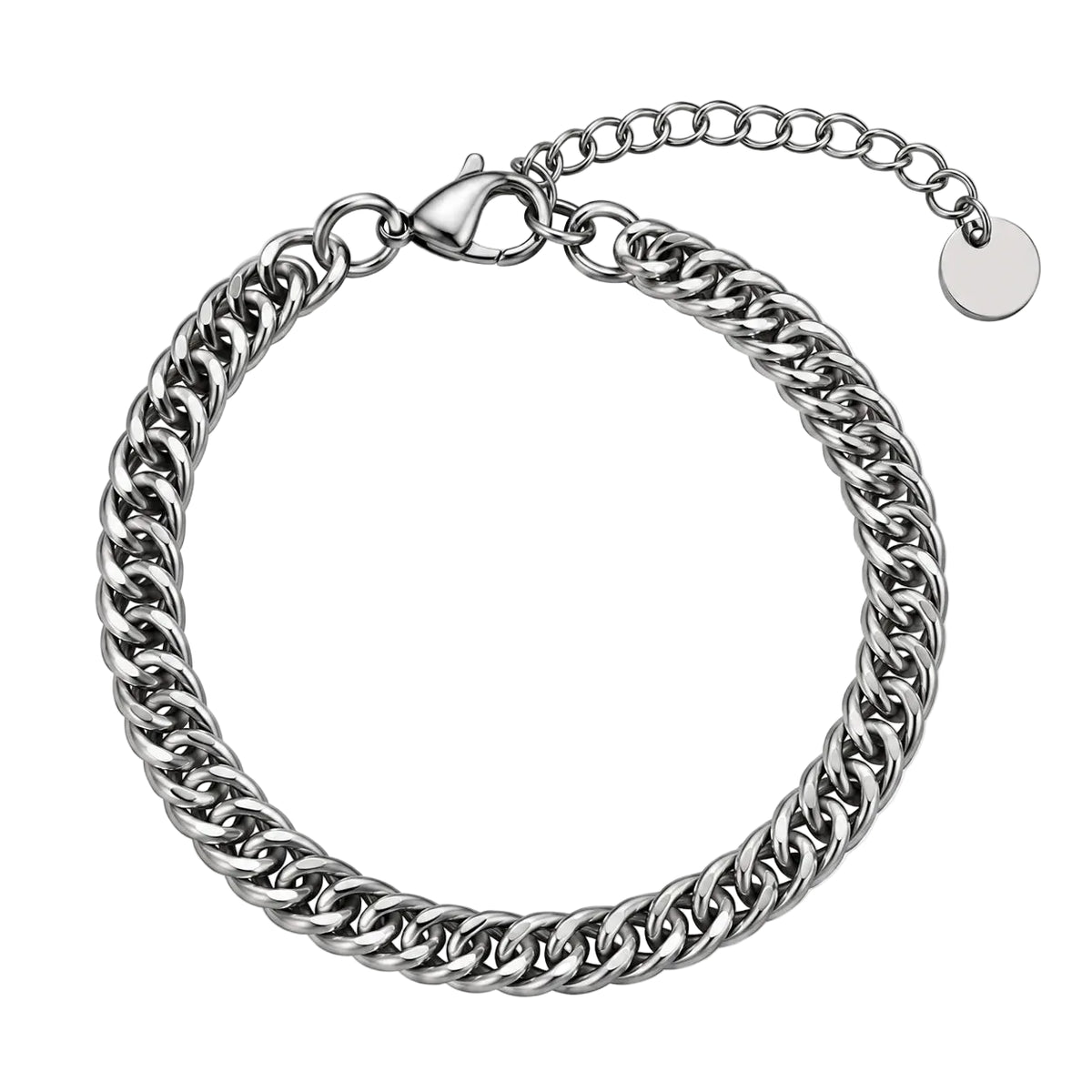 Migant men's silver curb chain bracelet