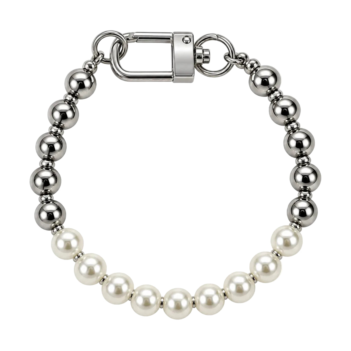 Migant women's silver-tone pearl-style beaded bracelet