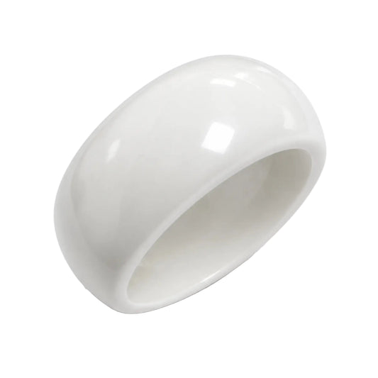 White chunky smooth resin bangle bracelet