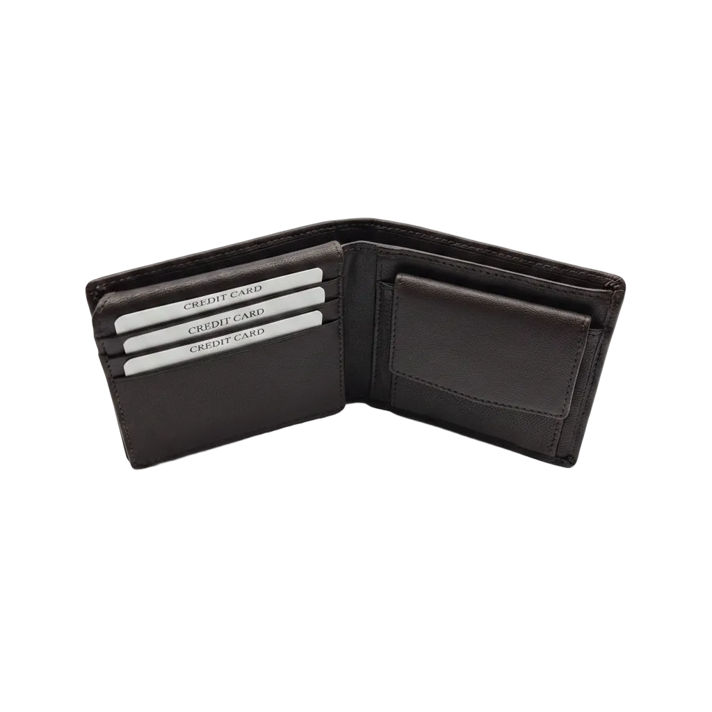 Migant Design Brown and Black leather wallet men 6569 - Migant