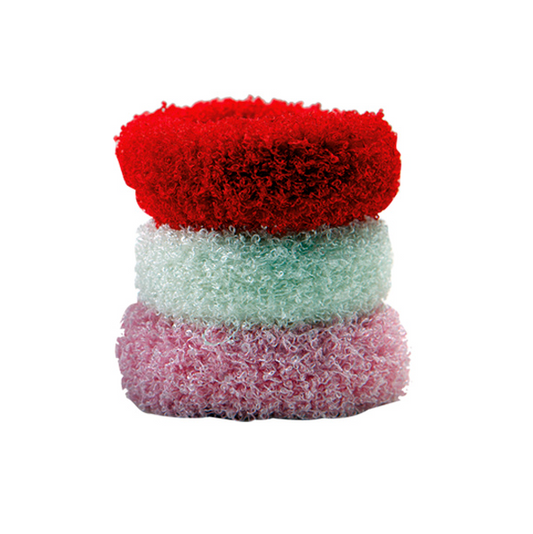 Migant Soft Fuzzy Plush Hair Ties – Set of 3 Colors