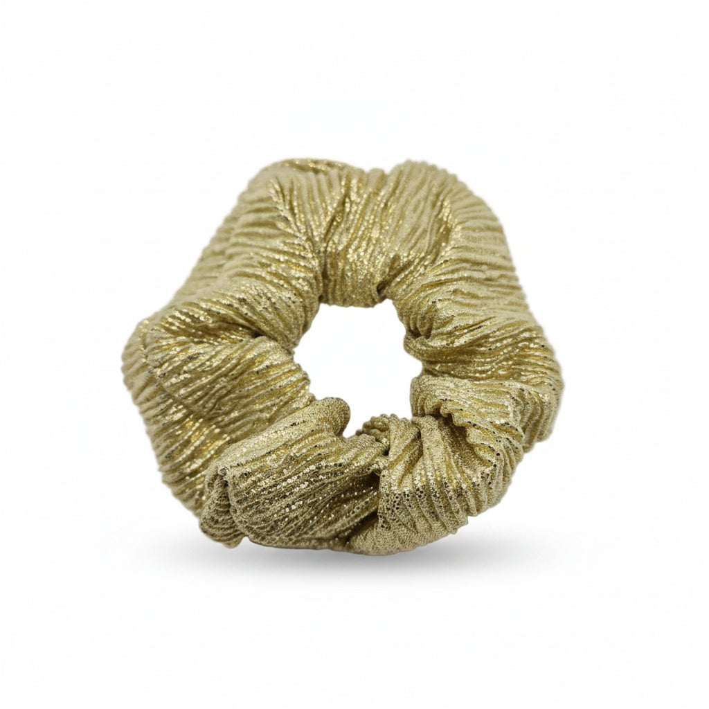 Metallic Shimmer Scrunchies – Set of 3