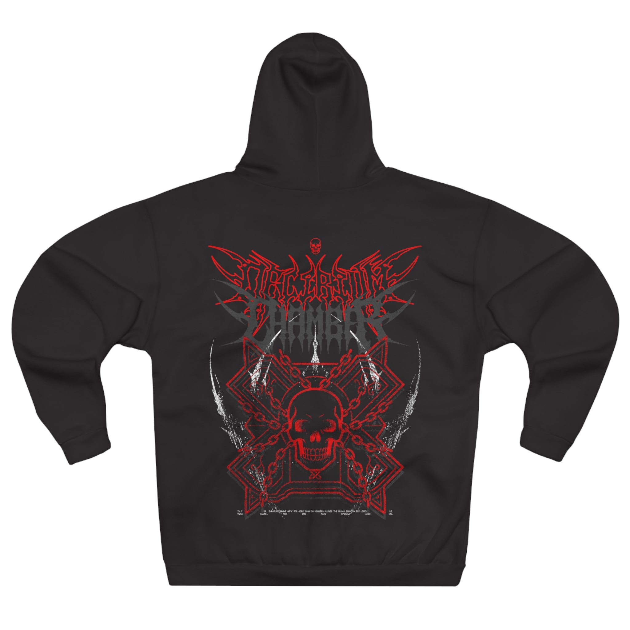 Skull & Blades Hoodie — Red Gothic Metal Graphic Pullover