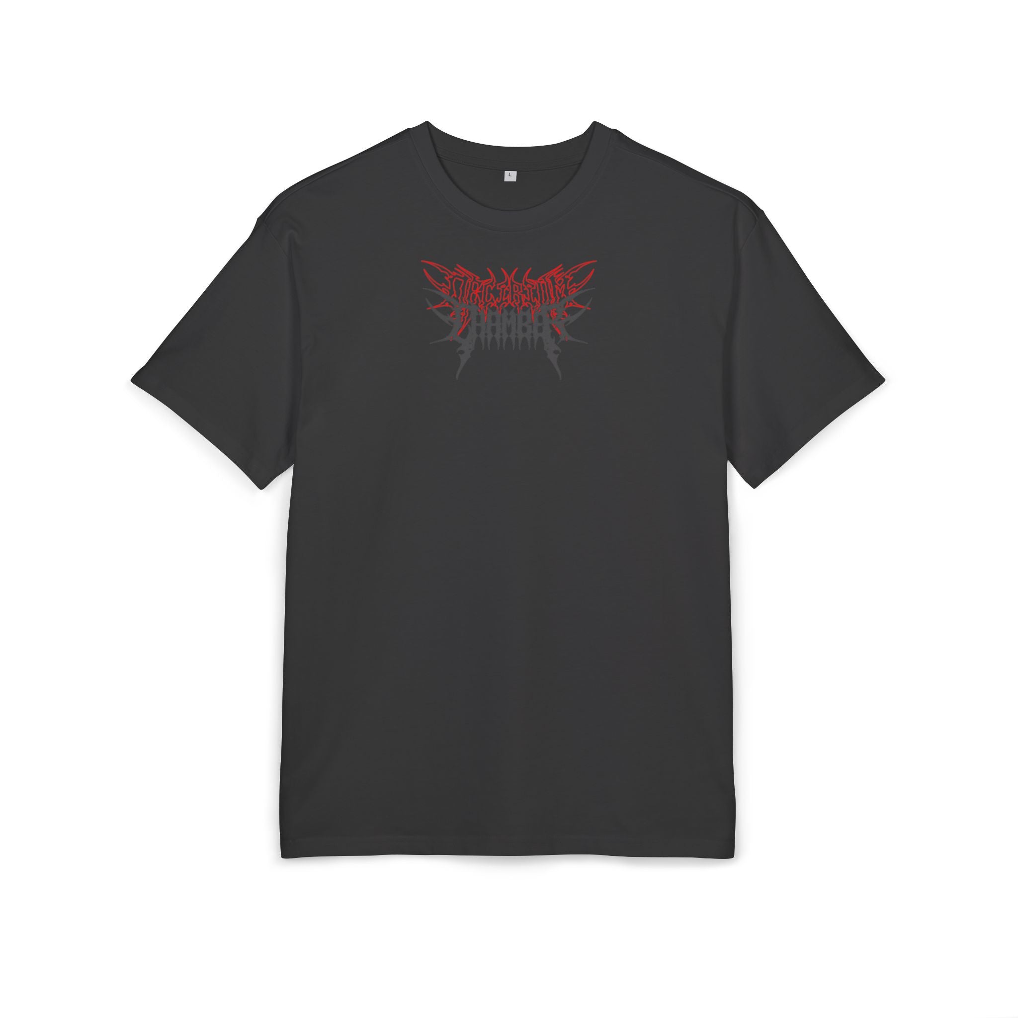 Oversized Graphic Tee — Red Skull Metal Design