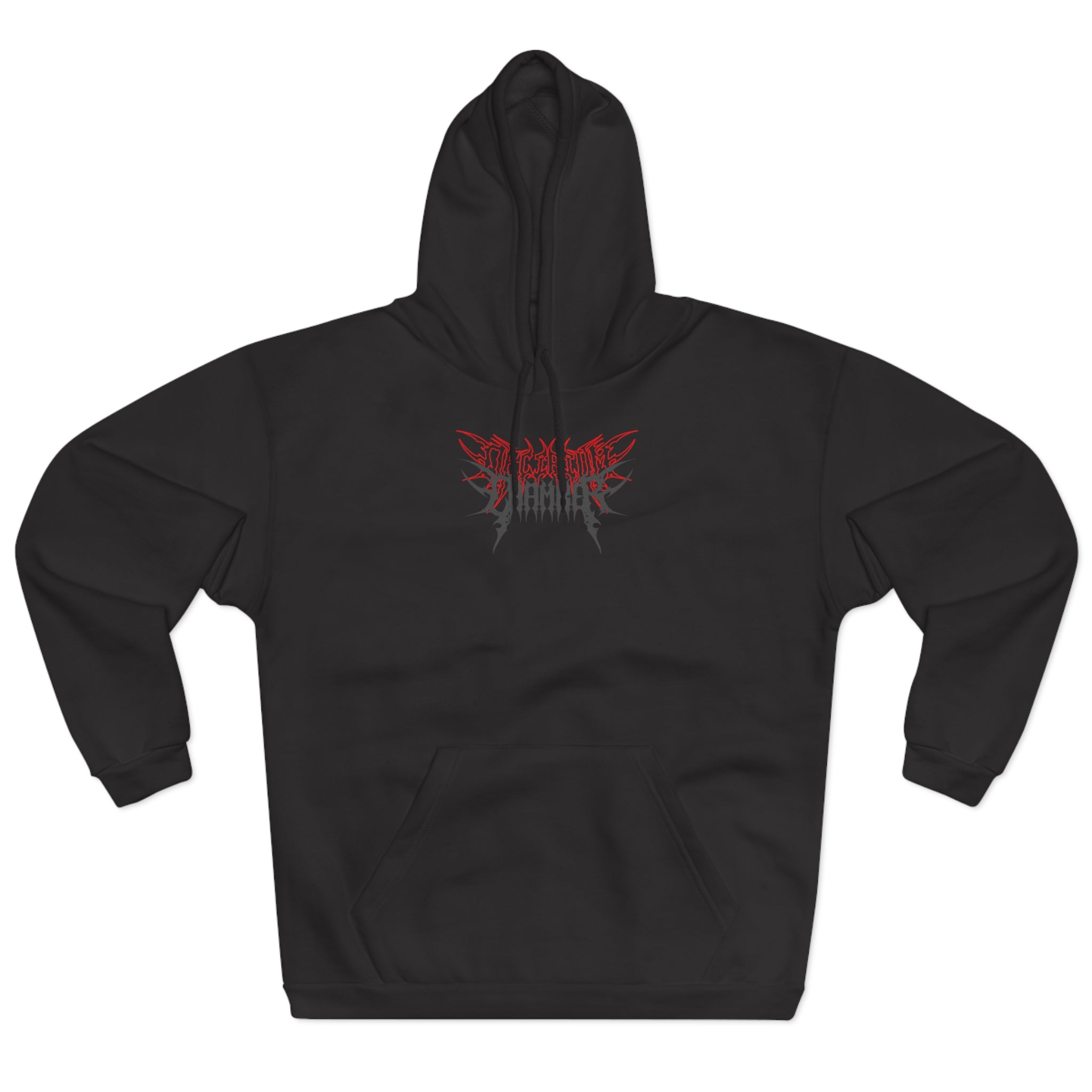Skull & Blades Hoodie — Red Gothic Metal Graphic Pullover