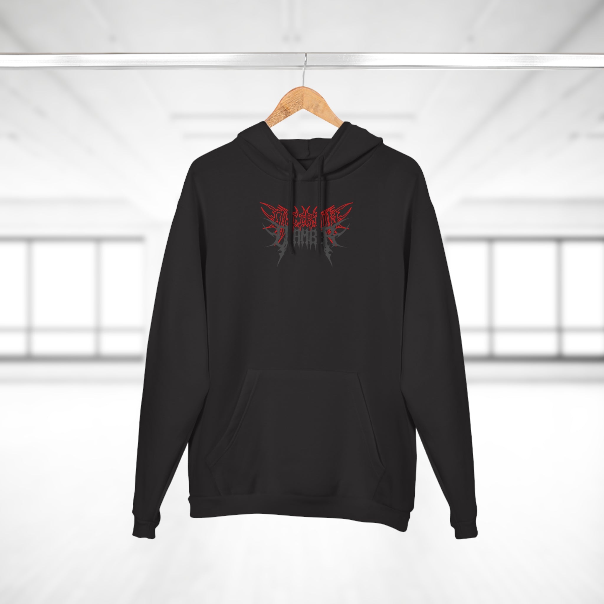 Skull & Blades Hoodie — Red Gothic Metal Graphic Pullover