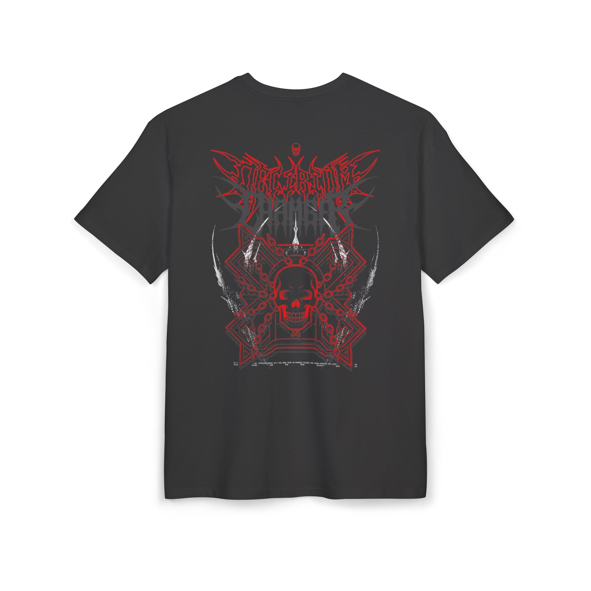Oversized Graphic Tee — Red Skull Metal Design