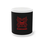 Load image into Gallery viewer, Delirium Chamber Skull Logo Mug — Gothic Red Skull Coffee Cup
