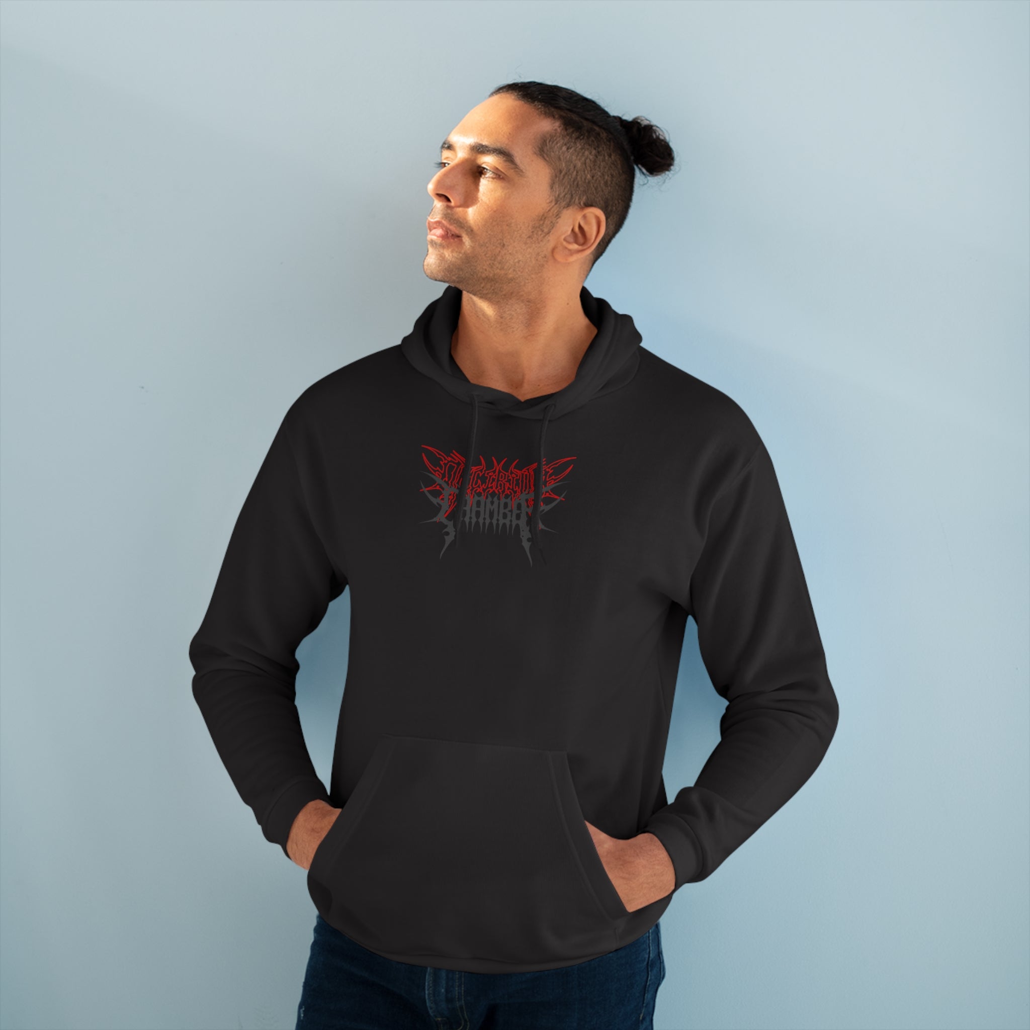 Skull & Blades Hoodie — Red Gothic Metal Graphic Pullover