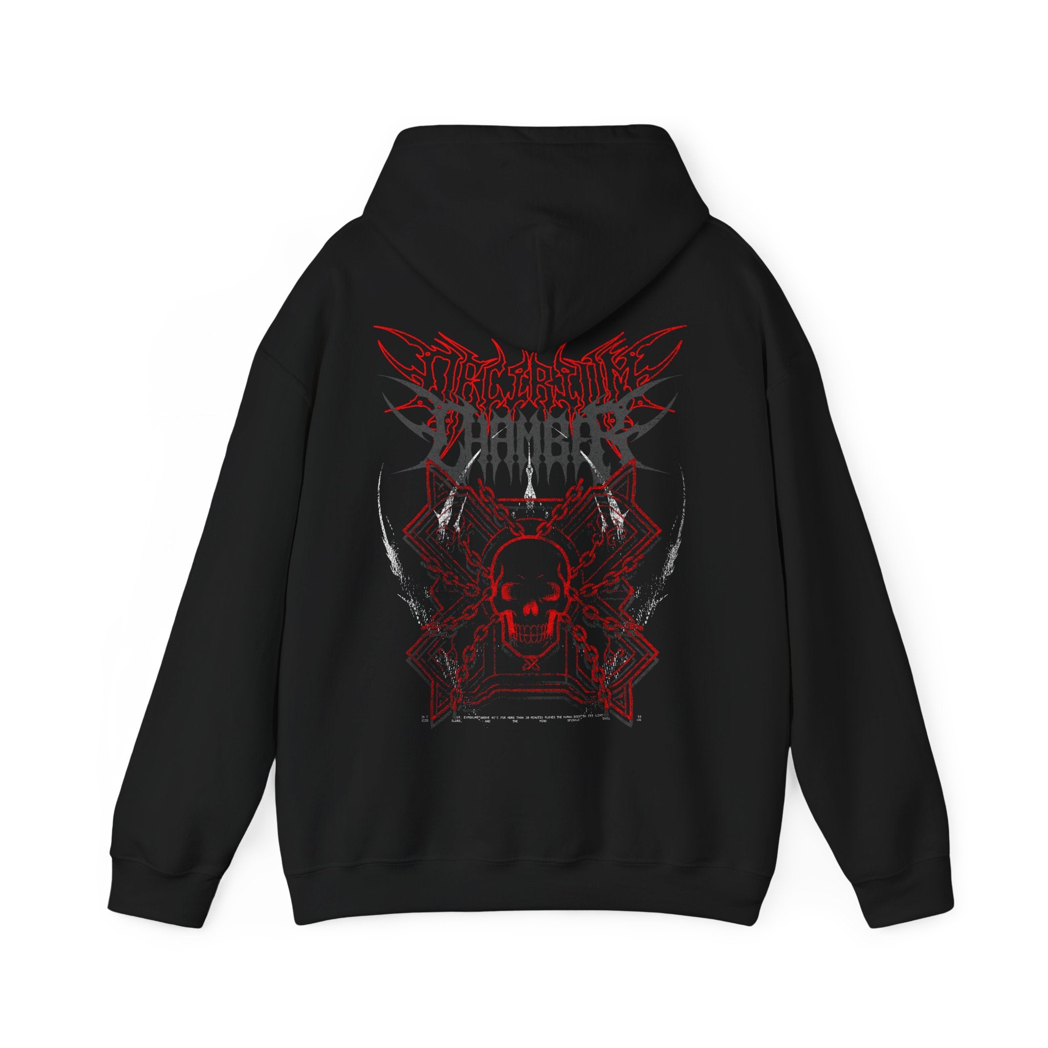 Chamber Skull Graphic Hoodie — Gothic Metal Band Logo Pullover