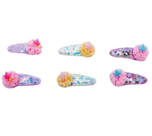 Migant Children Glitter Flower Hair Clips