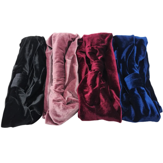 Migant Luxe Velvet Twisted Headbands – Set of 4 Colors