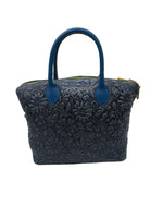 Load image into Gallery viewer, Blue lace handbag on a white background
