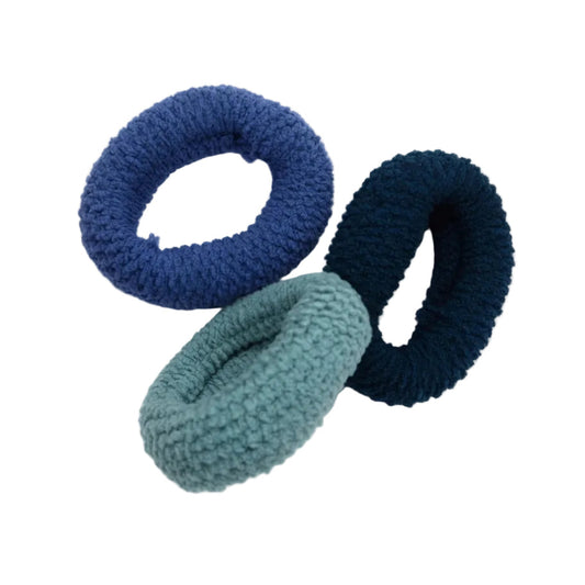 Migant Soft Fuzzy Fabric Hair Ties – Pack of 6 Colors