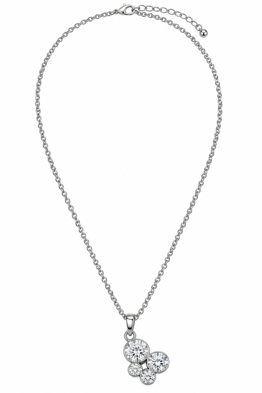 Women's silver-tone butterfly crystal pendant necklace