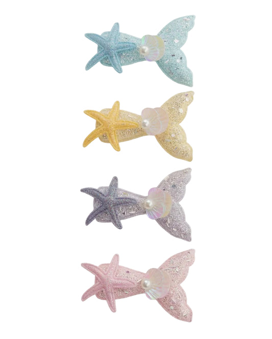 Migant Children Glitter Mermaid Starfish Hair Clips