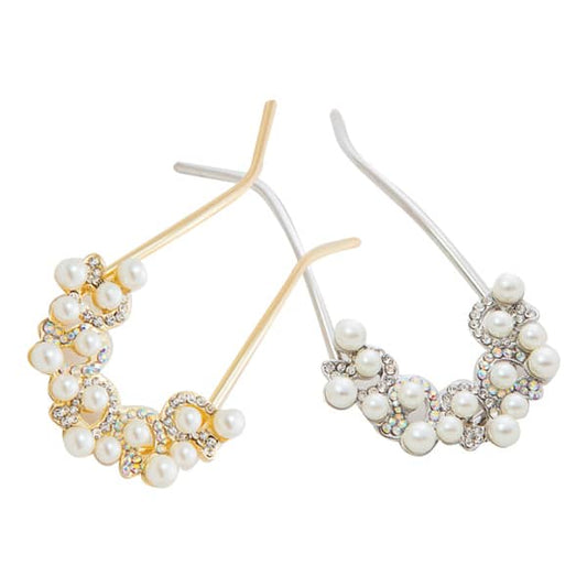 Migant Pearl & Crystal Hoop Hair Pin