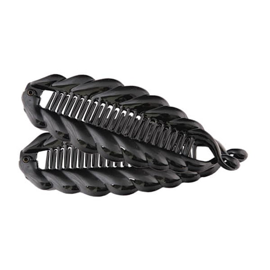 Migant Large Braided Black Hair Claw Clip – Set of 2
