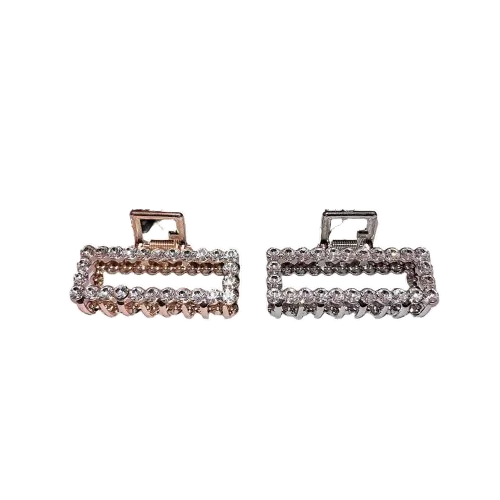 Crystal Rhinestone Rectangular Hair Clip – 2 Colors
