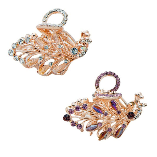 Migant Crystal Leaf Hair Claw Clip – 5 cm