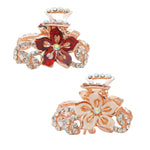 Load image into Gallery viewer, 🌸 Crystal Flower Hair Claw Clip
