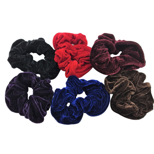 Migant Luxe Velvet Scrunchies – Set of 6 Colors