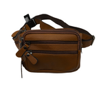 Load image into Gallery viewer, Classic Tan Leather Belt Bag / Fanny Pack
