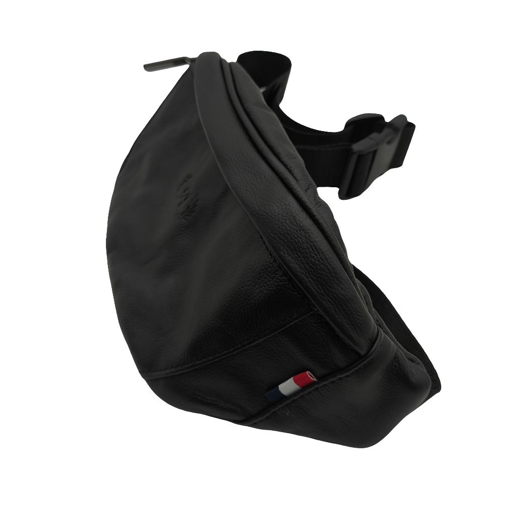 Across Premium Black Leather Waist Bag