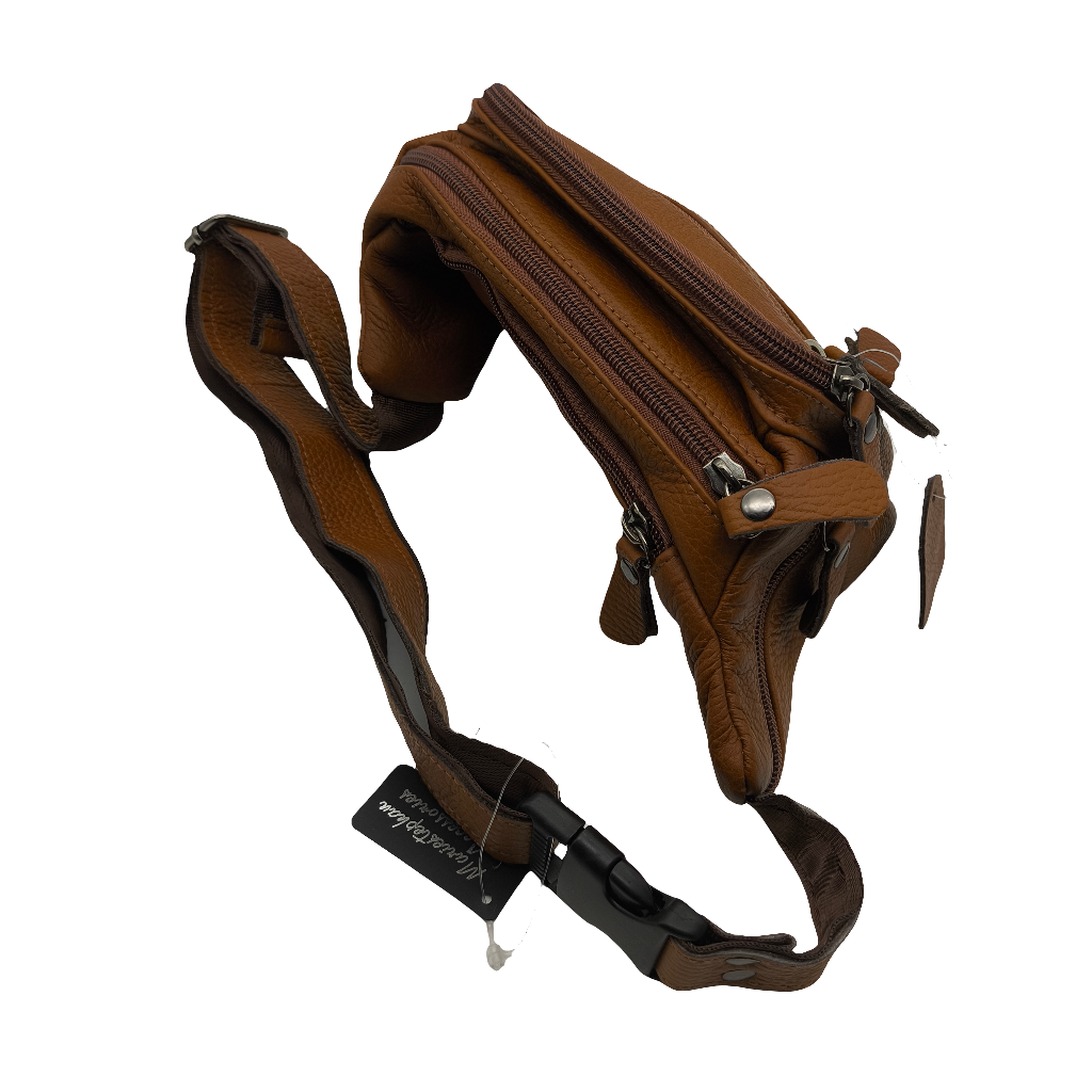 Classic Tan Leather Belt Bag / Fanny Pack