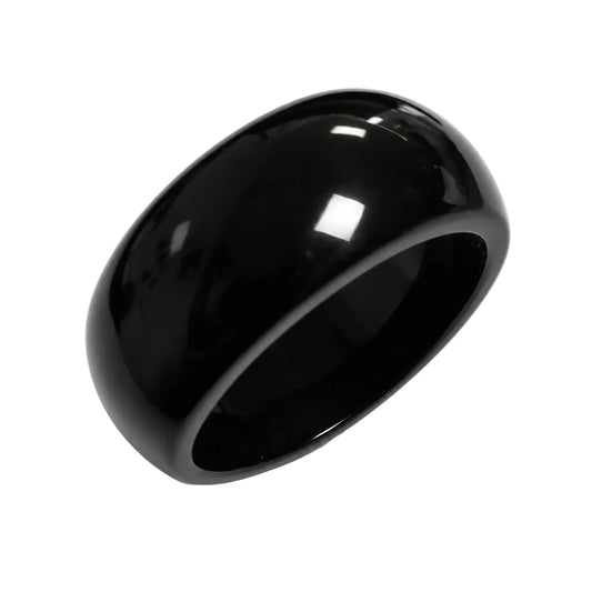 Black chunky smooth resin bangle bracelet