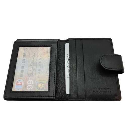 Migant Men's 100% Genuine Black Cow Leather Card Wallet