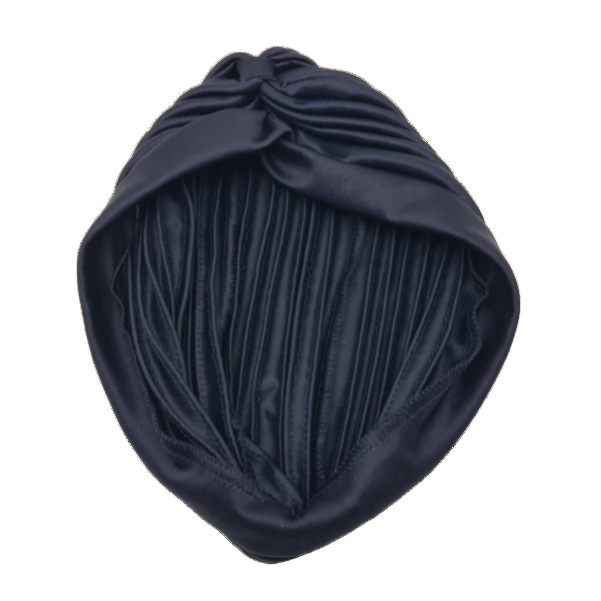 Migant pleated turban headband in black