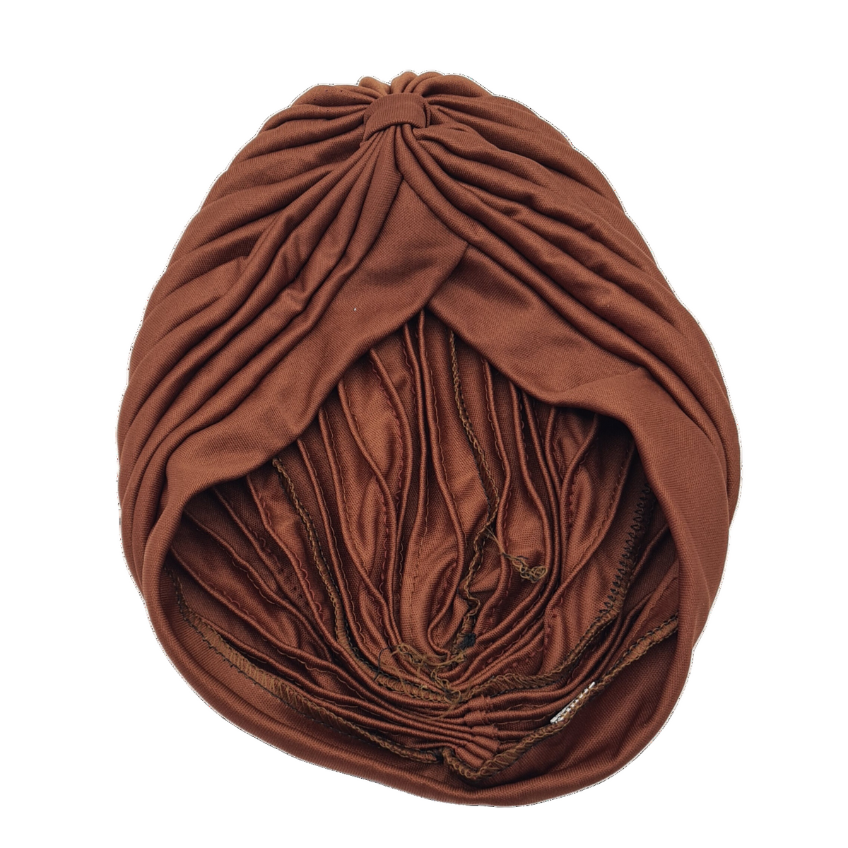 Migant pleated turban headband in brown