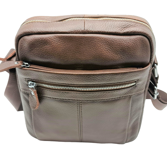 Full Leather brown shoulder bag 9980 - Migant