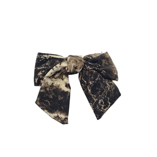 Leopard Print Velvet Hair Bow Clip