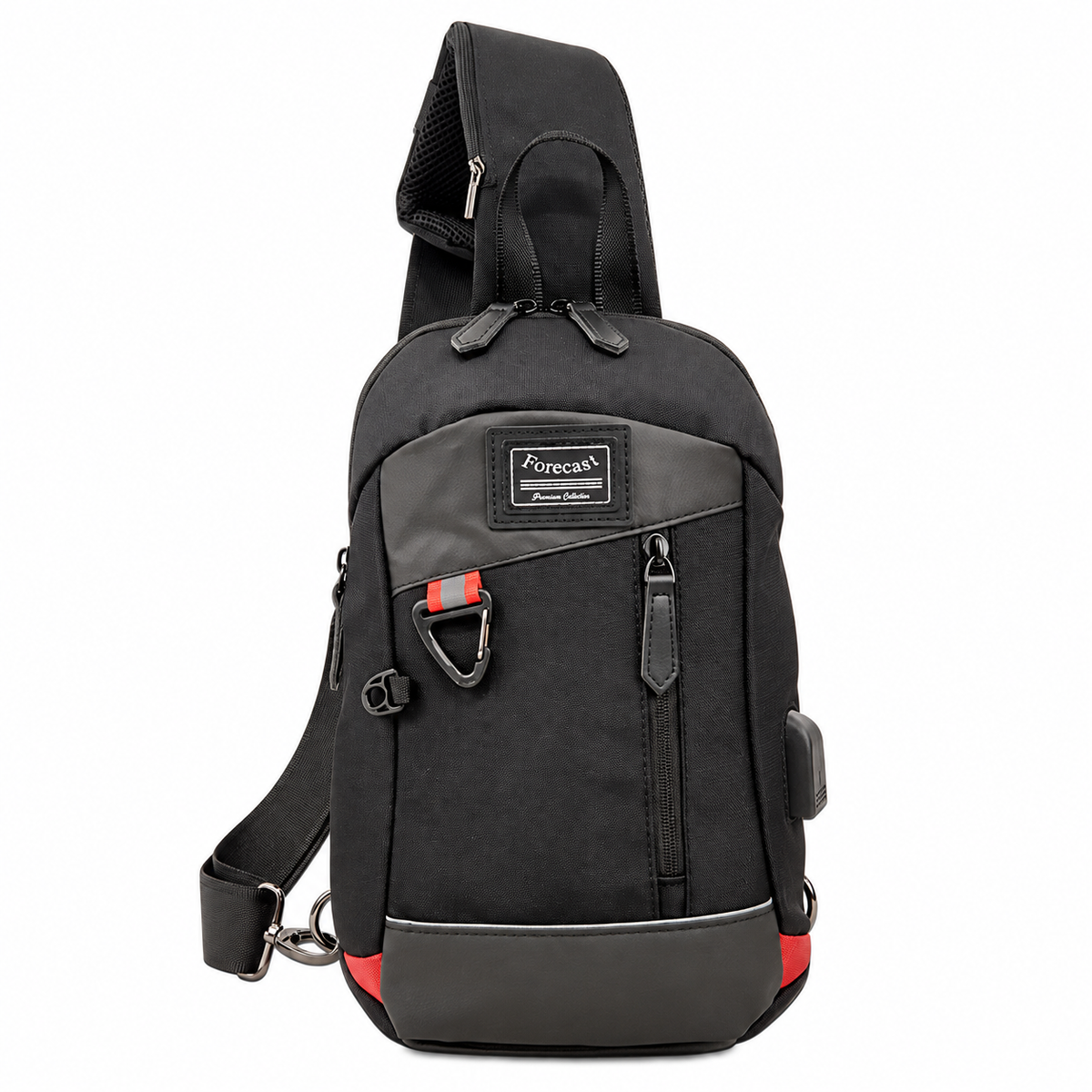 Forecast Y-70032 Black crossbody bag front view on white background