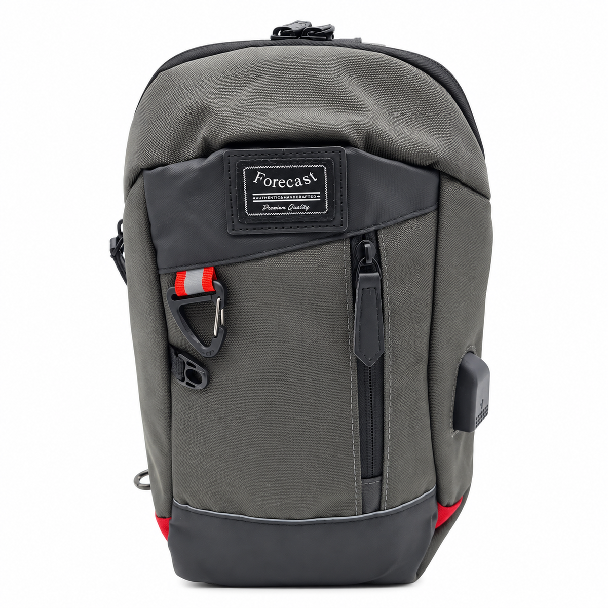 Forecast Y-70032 Gray crossbody bag front view on white background