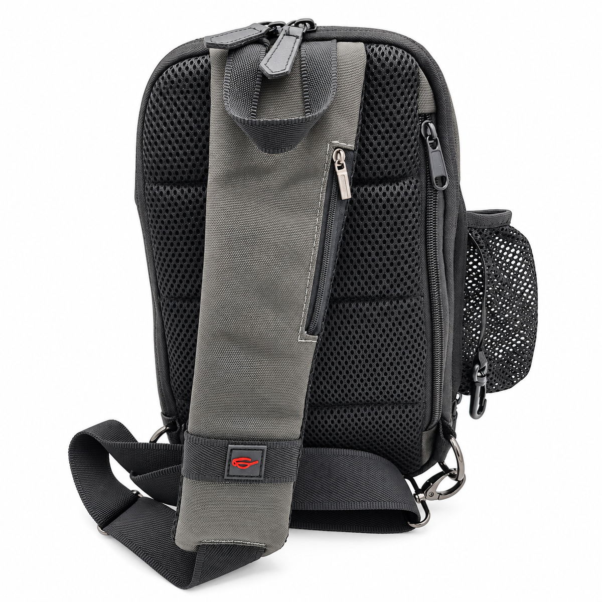 Forecast Y-70032 Gray crossbody bag rear view on white background